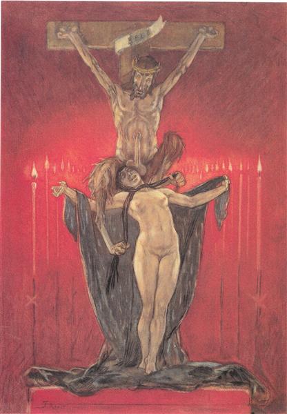 The Satanic. Calvary, 1882 - Félicien Rops