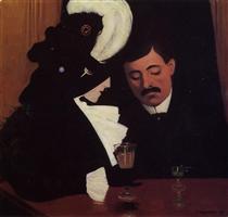 At the Cafe (also known as The Provincial) - Felix Vallotton
