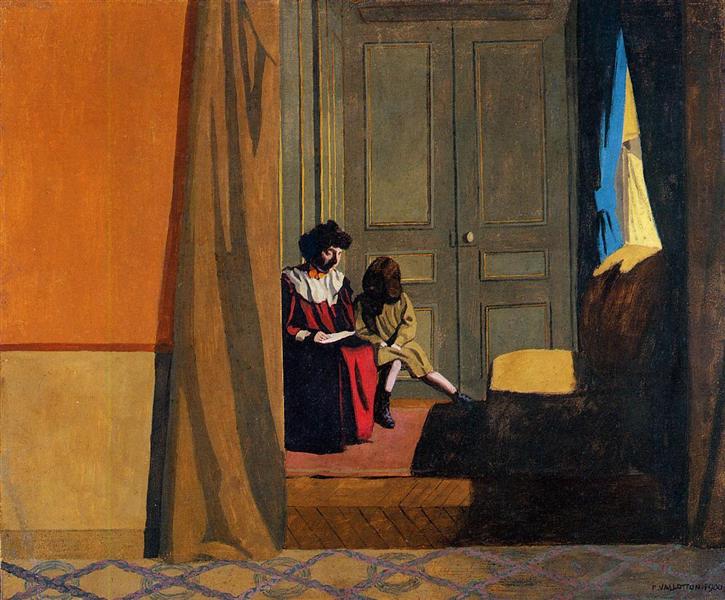 Woman Reading to a Little Girl, 1900 - Феликс Валлотон