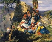 The sick pilgrim - Ferdinand Georg Waldmüller