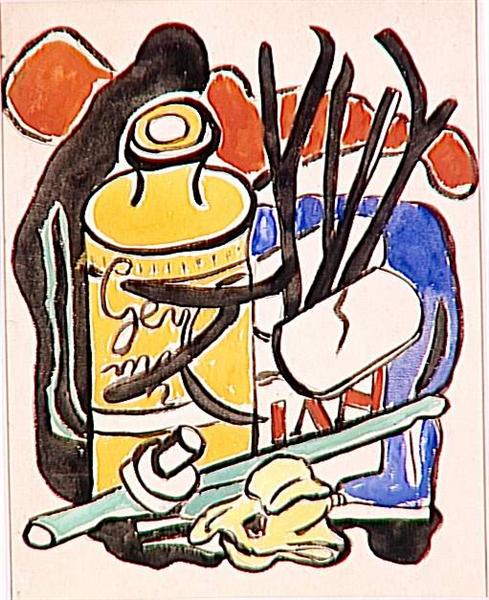Composition in yellow bottle - Fernand Léger