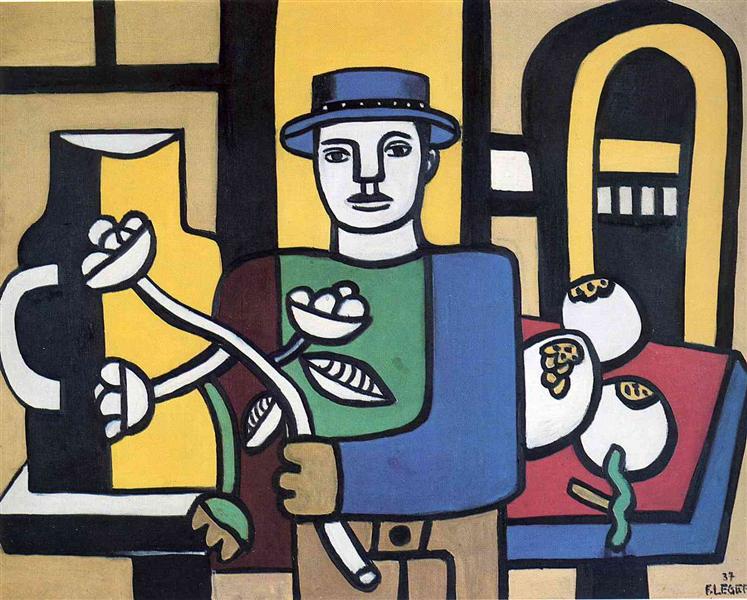 The man in the blue hat, 1937 - Фернан Леже