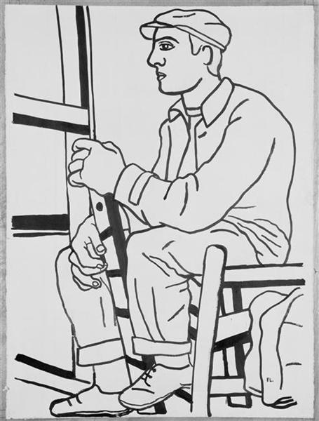The workman sitting - Fernand Léger