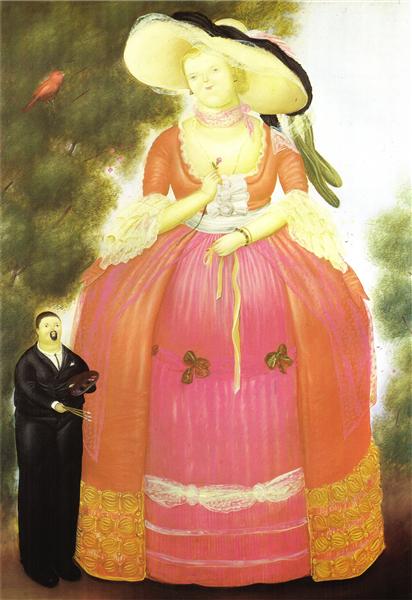 Self-Portrait with Madame Pompadour, 1969 - Fernando Botero