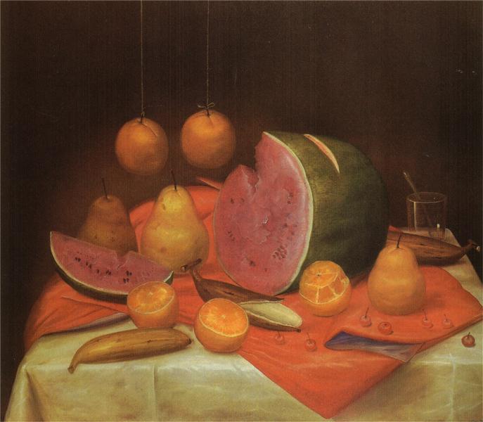 Still Life with Watermelon, 1974 - Fernando Botero