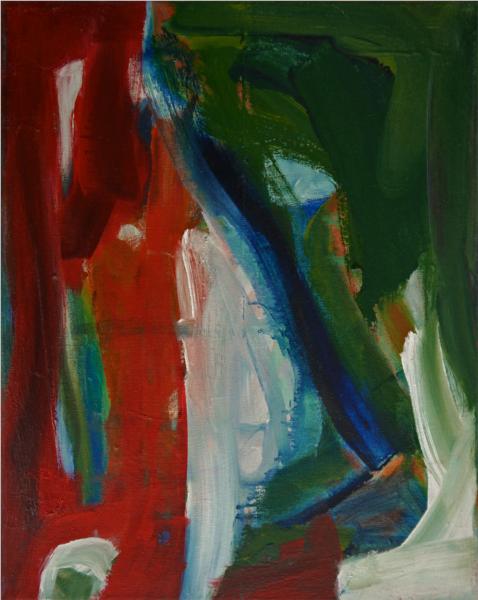 Forest Edge 2. - abstract painting - nr. 5.029  - by Fons Heijnsbroek - Dutch artist, 1993 - Fons Heijnsbroek