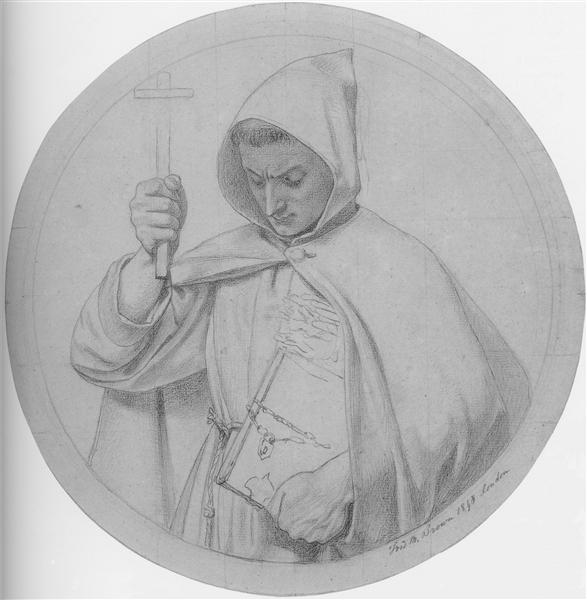 Study of a Monk, representing Catholic Faith, 1848 - Ford Madox Brown