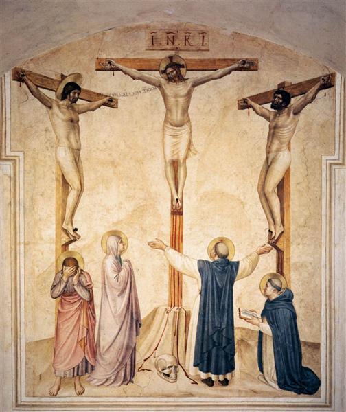 Распятие со скорбящими и святыми Домиником и Фомой Аквинским, 1441 - 1442 - Фра Анджелико