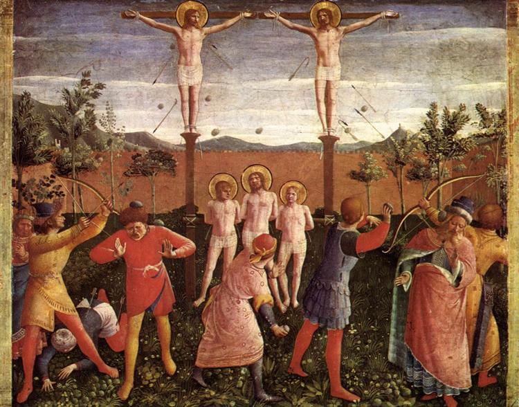Saint Cosmas and Saint Damian Crucifixed and Stoned, 1438 - 1440 - 安傑利科