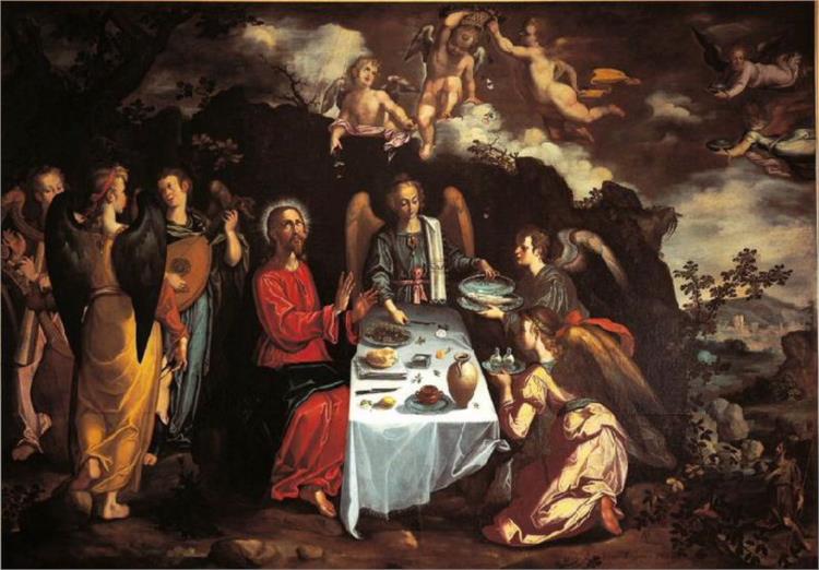 The Supper with Christ and the Angels, 1615 - Francisco Pacheco del Río
