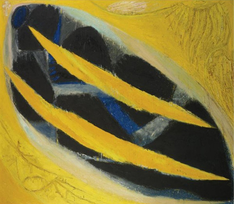 Dark Presence III, Yellow, 1963 - Frank Lobdell
