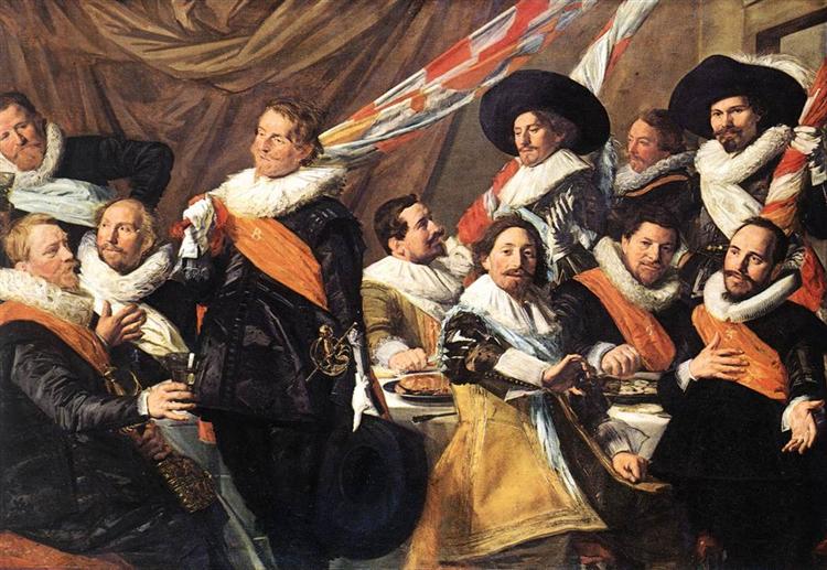 Festmahl der Offiziere der Schützengilde St. Georg von Haarlem, 1616 - Frans Hals