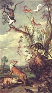 Fox and cat - Frans Snyders