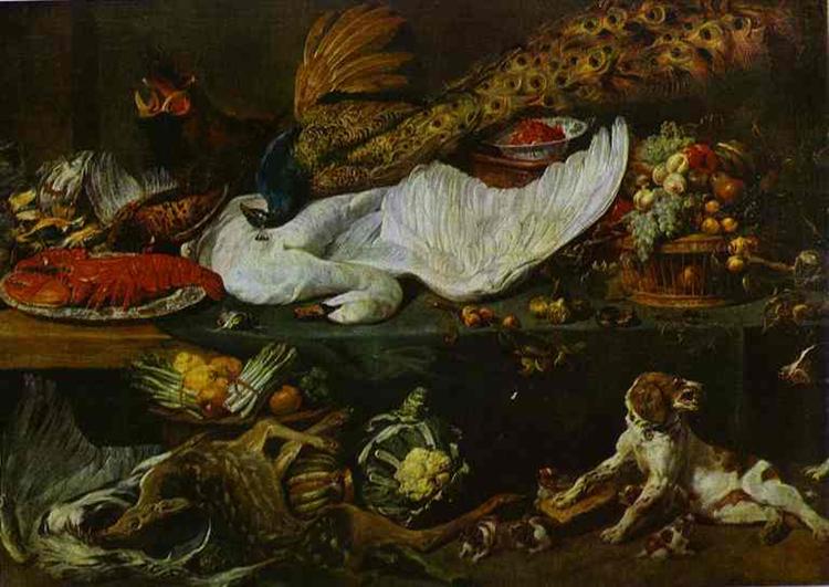 Still-Life with a Dog and Her Puppies - Frans Snyders
