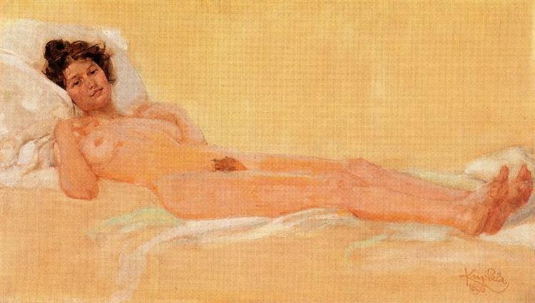 Lying naked, Gabrielle, 1898 - Frantisek Kupka