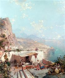 Amalfi, O Golfo de Salerno - Franz Richard Unterberger