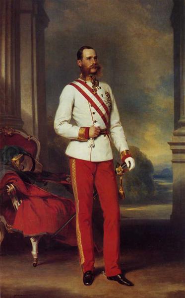 Franz Joseph I, Emperor of Austria  wearing the dress uniform of an Austrian Field Marshal with the Great Star of the Military Order of Maria Theresa, 1865 - 弗朗兹·克萨韦尔·温德尔哈尔特