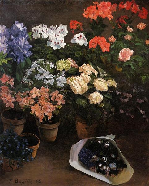 Study of Flowers, 1866 - Frederic Bazille