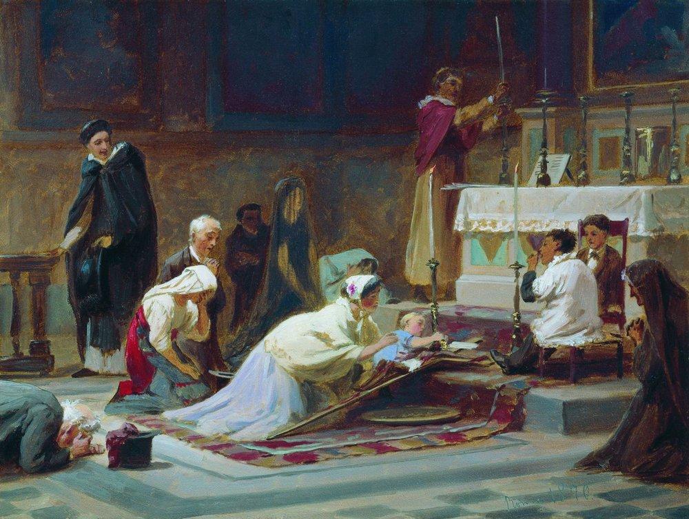 The Catholic Mass - Fyodor Bronnikov - WikiArt.org - encyclopedia of ...