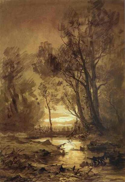 Brook in a Forest - Fjodor Alexandrowitsch Wassiljew
