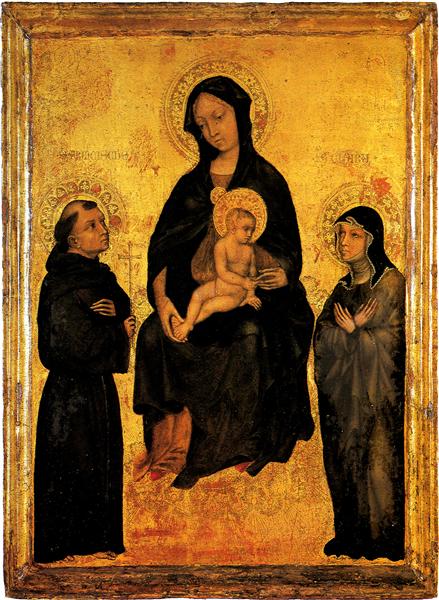 Madonna in Gloria between Saint Francis and Santa Chiara Gentile da Fabriano - Джентиле да Фабриано