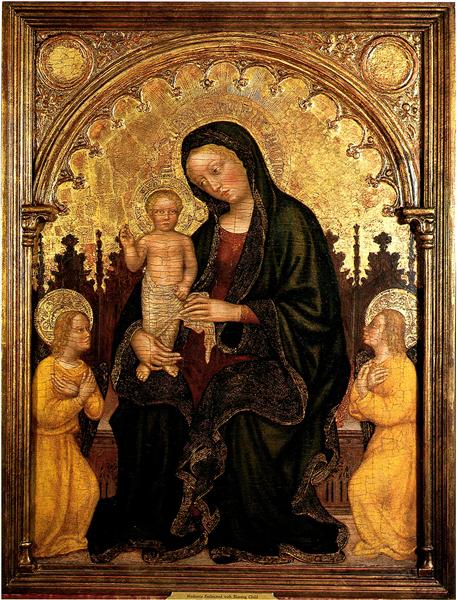 Madonna with Child and Two Angels Gentile da Fabriano, 1410 - 1415 - 簡提列·德·菲布里阿諾