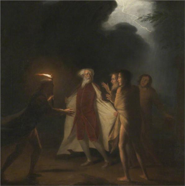 King Lear in the Tempest Tearing off his Robes - Джордж Ромні