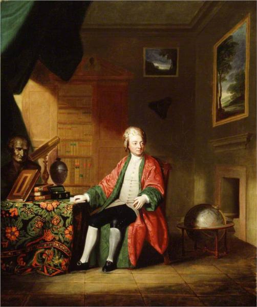 Supposed Portrait of William Strickland (1731–1819), in His Library - 喬治·羅姆尼