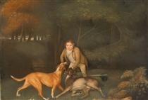Freeman, the Earl of Clarendon's Gamekeeper, With a Dying Doe and Hound - Джордж Стаббс