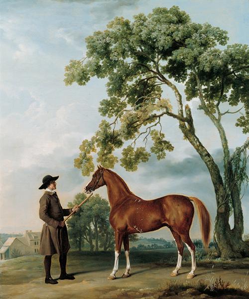 Lord Grosvenor's Arabian Stallion with a Groom, c.1765 - Джордж Стаббс