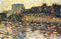 Courbevoie, Landscape With Turret - Georges Pierre Seurat