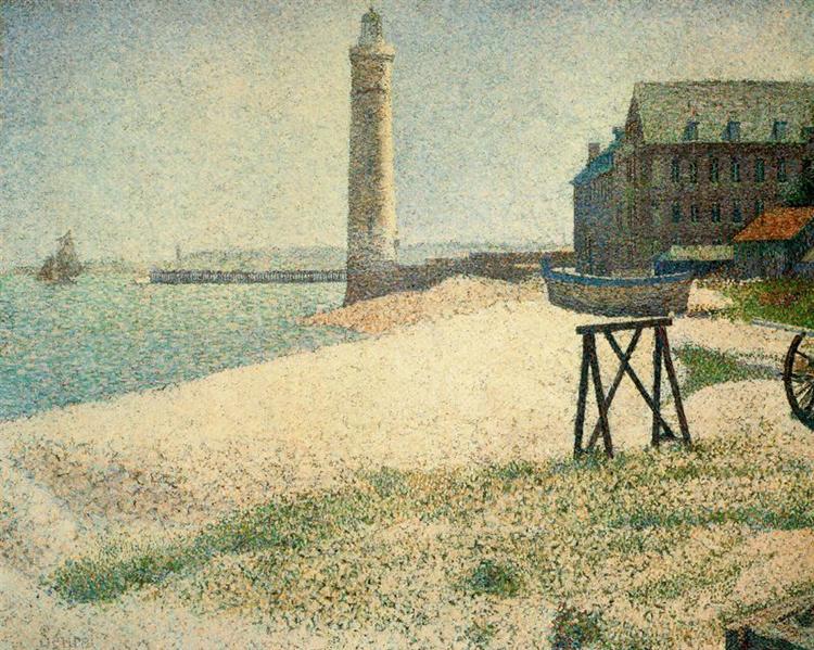 Hospice and Lighthouse, Honfleur, 1886 - 秀拉