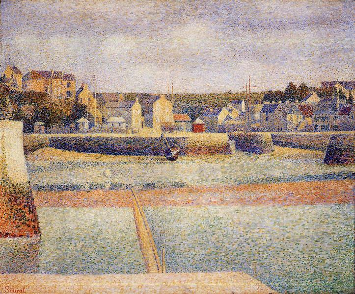 Port-en-Bessin, The Outer Harbor, Low Tide, 1888 - Жорж Сера