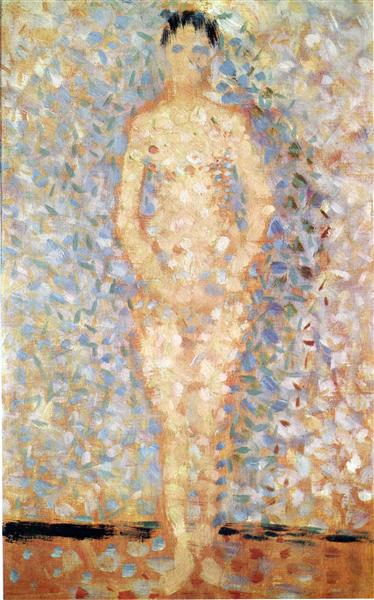 Poseur standing, front view, study for "Les poseuses", 1887 - Georges Seurat