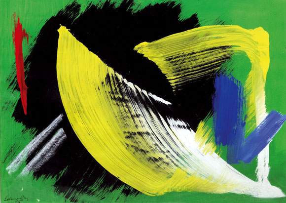 Composition à fond vert, 1975 - Gerard Schneider