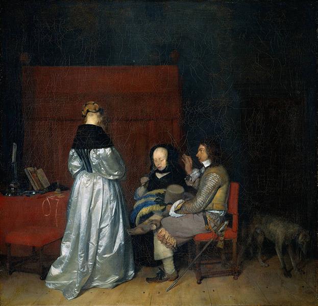 Gallant Conversation (The Paternal Admonition), c.1654 - Герард Терборх