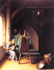 Man with Easel - Gerrit Dou