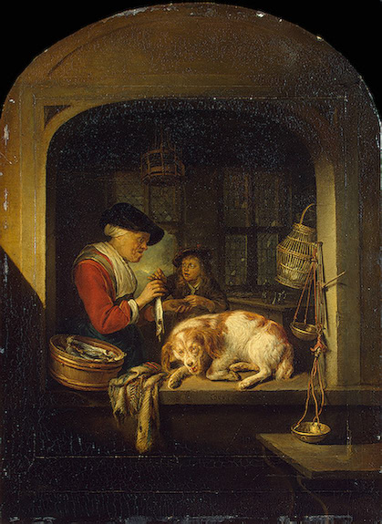 The herring seller, 1670 - 1675 - Герард Доу