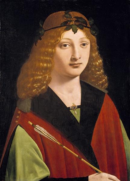 Portrait of a Youth Holding an Arrow, c.1500 - Джованні Антоніо Больтраффіо