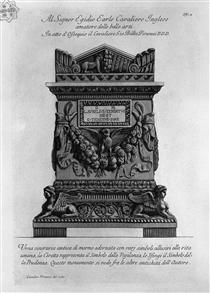 Ancient marble urn adorned with various symbols alluding to human life - Giovanni Battista Piranesi