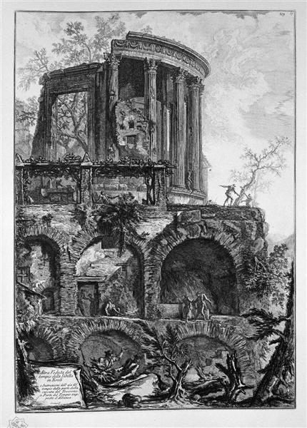 Another view of the Temple of the Sibyl at Tivoli, 1761 - 皮拉奈奇