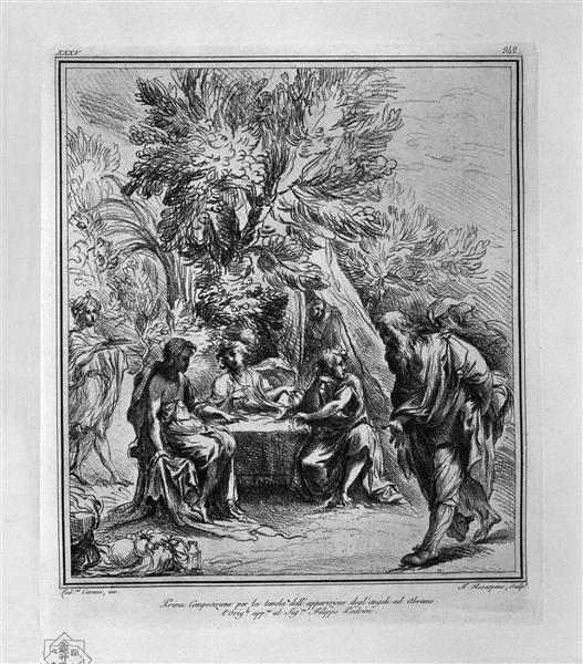 Apparition of the Angels to Abraham, from L Carracci - 皮拉奈奇