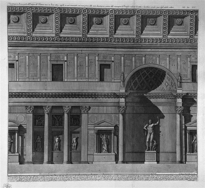 Demonstration of a part of the interior of the Pantheon put in a straight line - Джованні Баттіста Піранезі