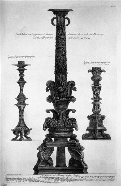 Three chandeliers made ​​from ancient bas-reliefs of which two - Giovanni Battista Piranesi
