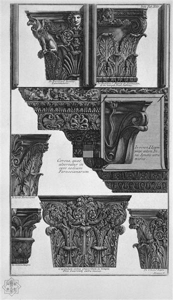 Various capitals (St. John Lateran, St. Mary in Cosmedin, S. Lorenzo fm etc.) - Giovanni Battista Piranesi