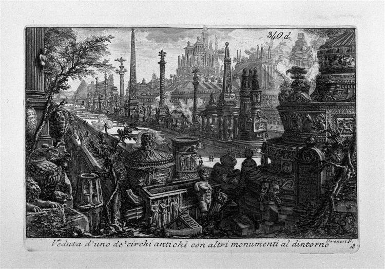 View of one of monuments in ancient Circus - Giovanni Battista Piranesi