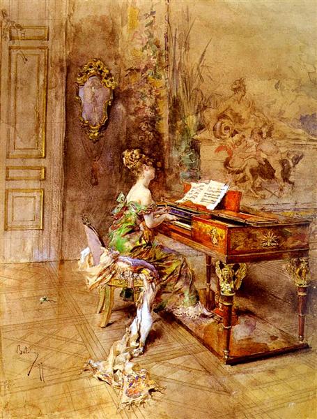The Lady Pianist, 1877 - 乔瓦尼·波尔蒂尼