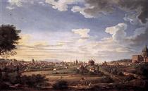 View of Rome from Mt. Mario, in the Southeast - Giovanni Pannini