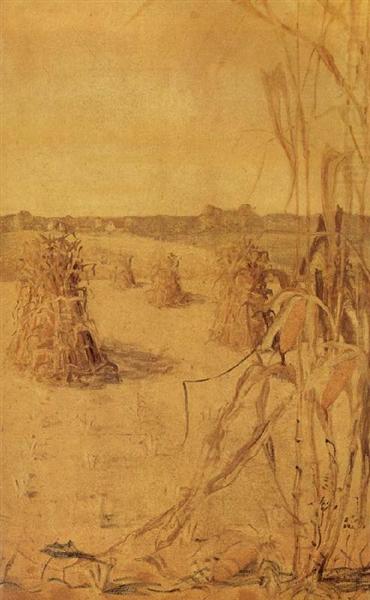 The Corn field, 1925 - Грант Вуд