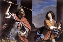 Saul Attacking David - Guercino